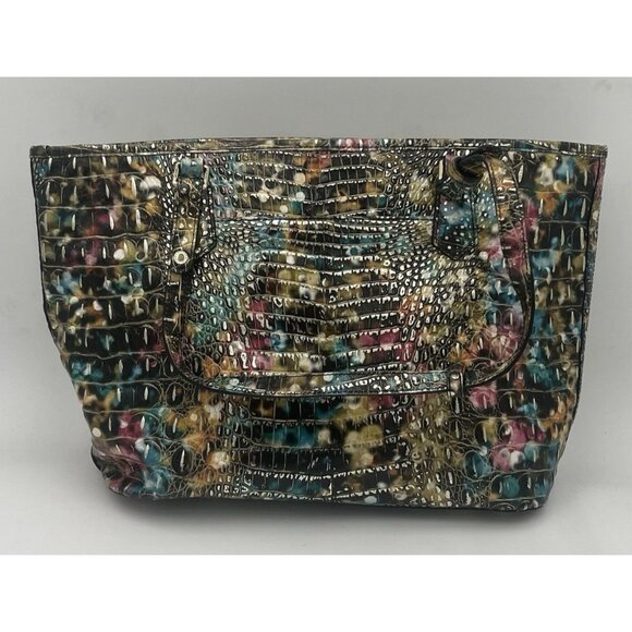 Brahmin Medium Asher Retrogade Melbourne Croc Embo Leather Satchel New - Picture 3 of 10